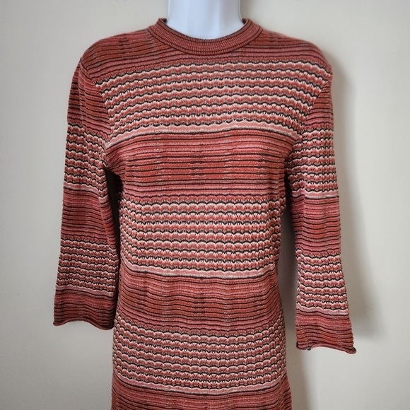 Free People | 70's Boho Groovy Knit 100% Cotton Bodycon Mini Dress - Size M - Picture 6 of 11
